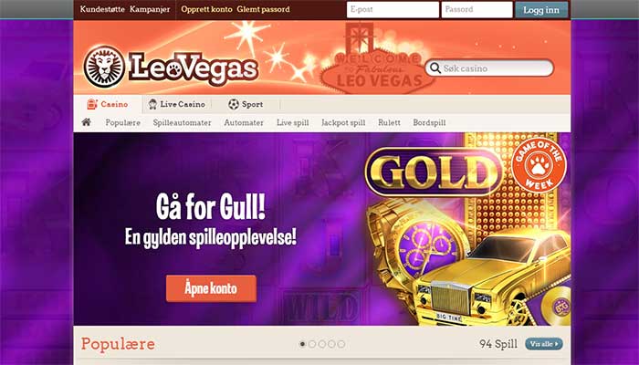 LeoVegas jackpott gevinst screenshot
