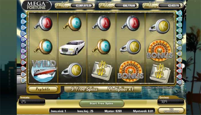 Mega Fortune jackpot spilleautomat