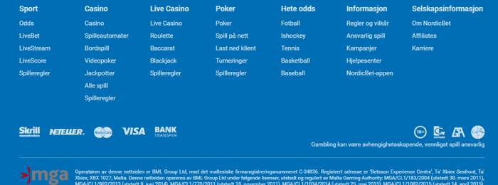 Nordicbet Casinolicens informasjon